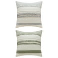 thumbnail image 1 of Unique Bargains Striped Throw Pillow Covers Pack of 2 Green/Grey 18" x 18", 1 of 7