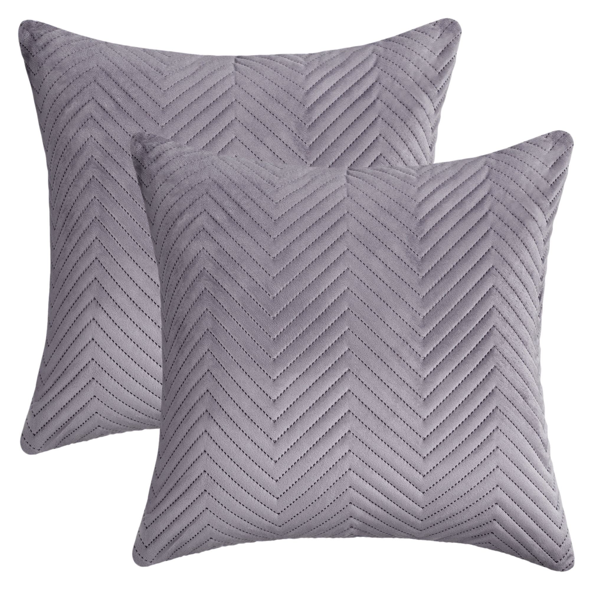 Unique Bargains Striped Throw Pillow Covers Pack of 2 Gray 18" x 18"