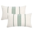 thumbnail image 1 of Unique Bargains Striped Throw Pillow Covers Pack of 2 Green 20" x 12", 1 of 7
