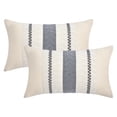 thumbnail image 1 of Unique Bargains Striped Throw Pillow Covers Pack of 2 Grey 20" x 12", 1 of 7
