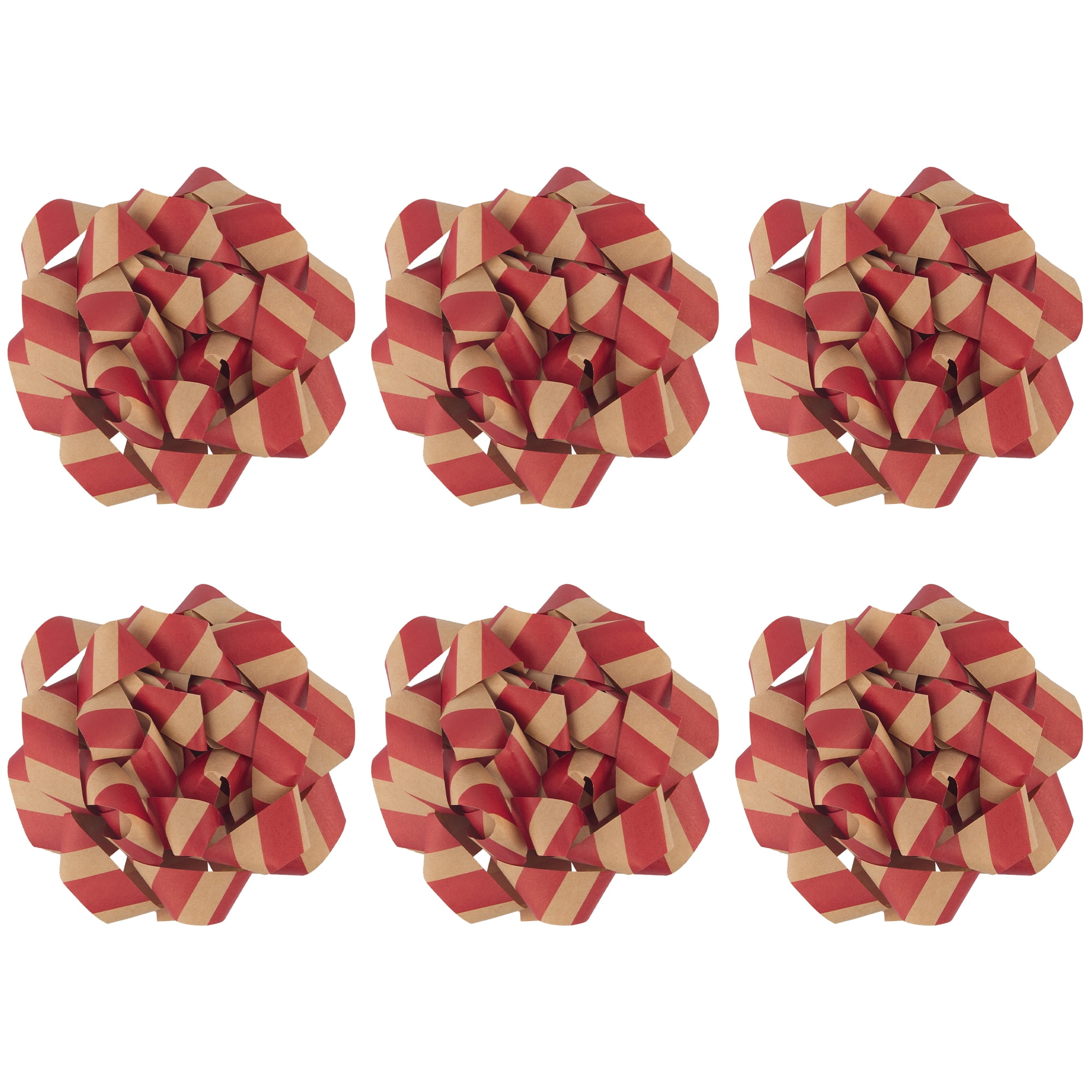 Unique Bargains Striped and Star Patterned Gift Wrapping Bow for All Occasions Red