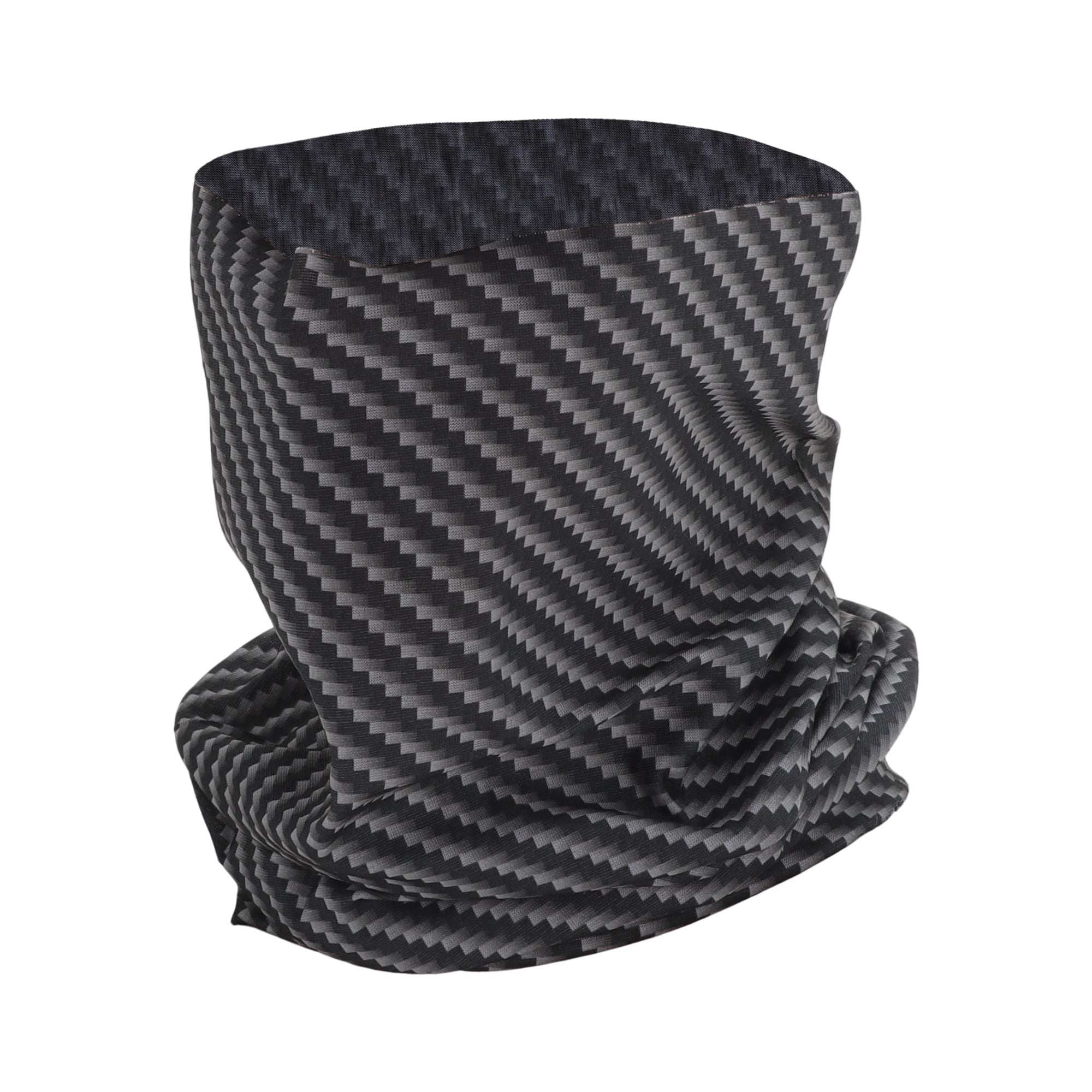 Unique Bargains Stripes Pattern Face Scarf Mask Black Gray 1 Pc
