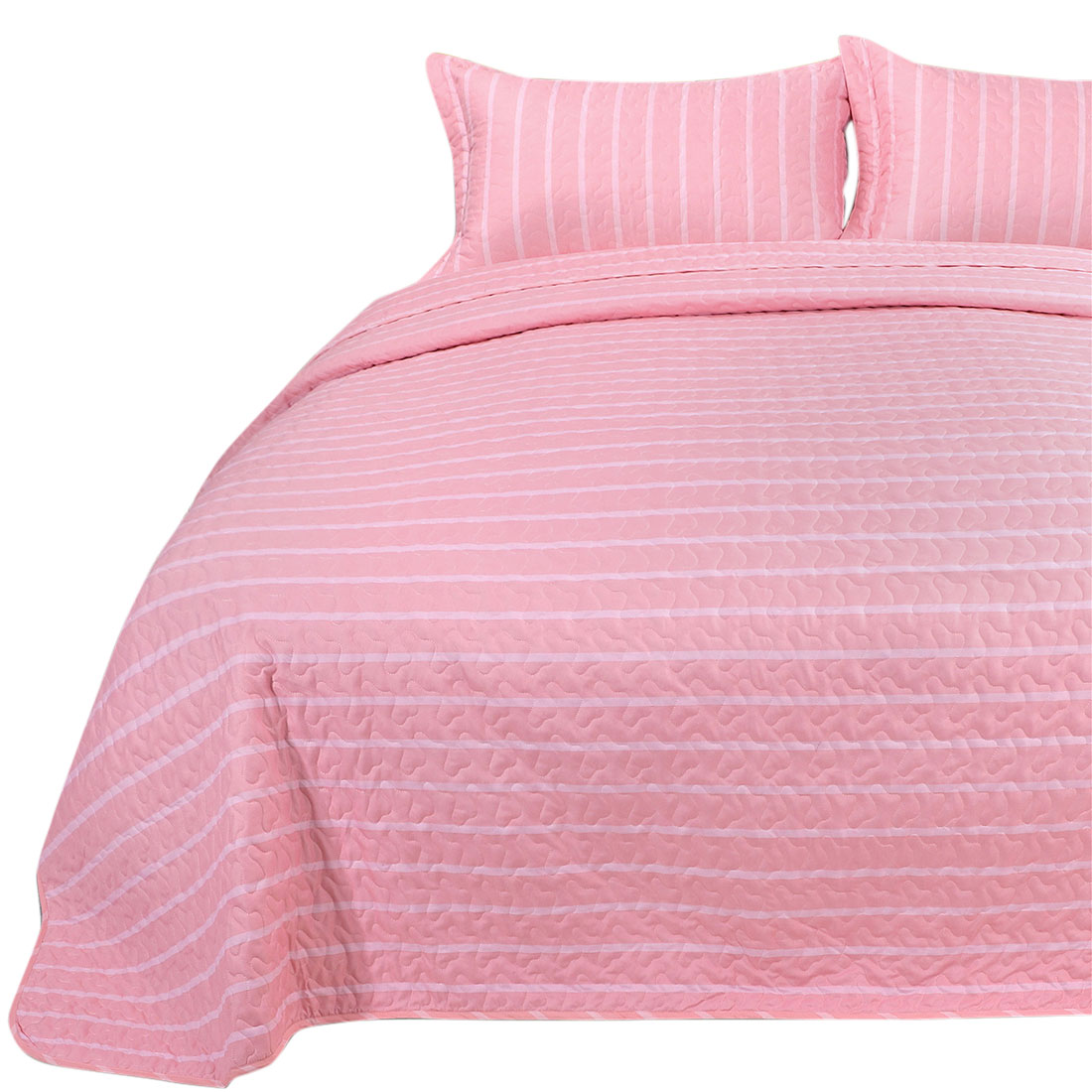 Unique Bargains Stripes Polyester Lightweight Quilt Bedspread Sets