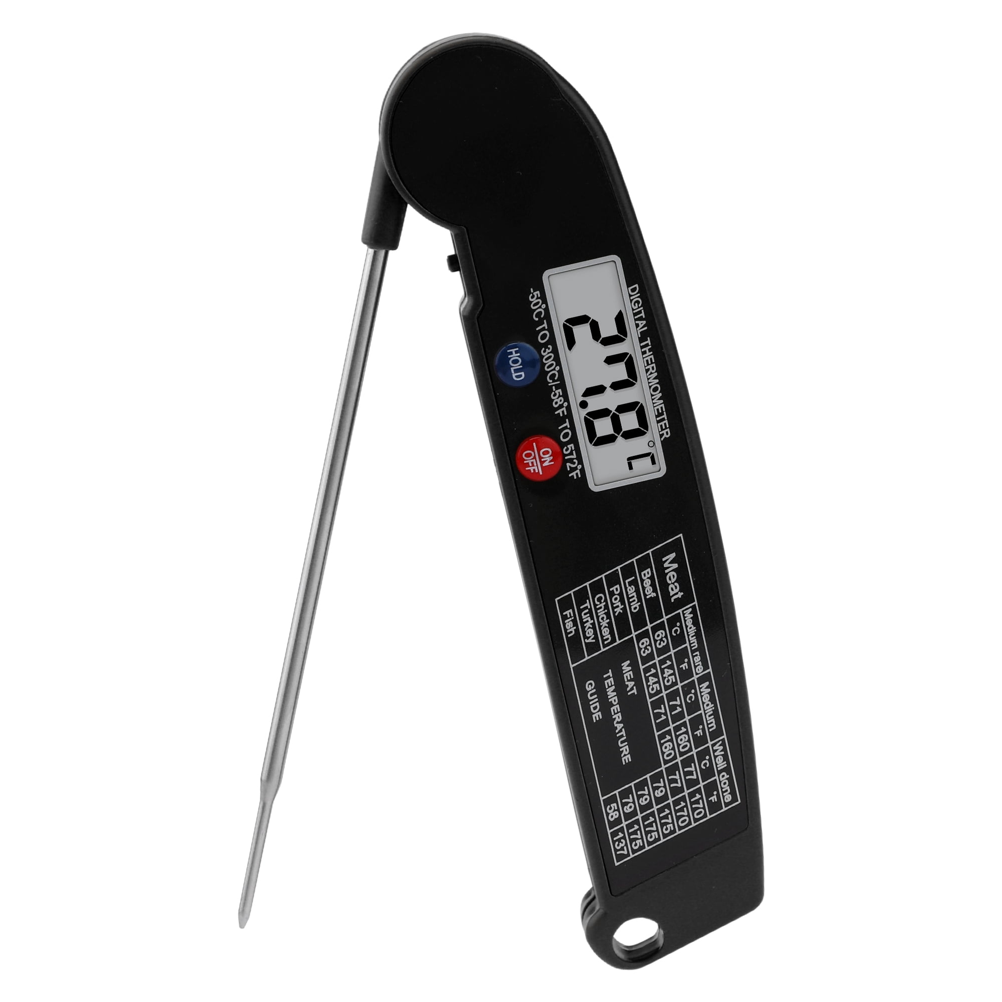 Unique Bargains Strong Plastic Digital Meat Thermometer Black 10.4x1.6x0.6 in