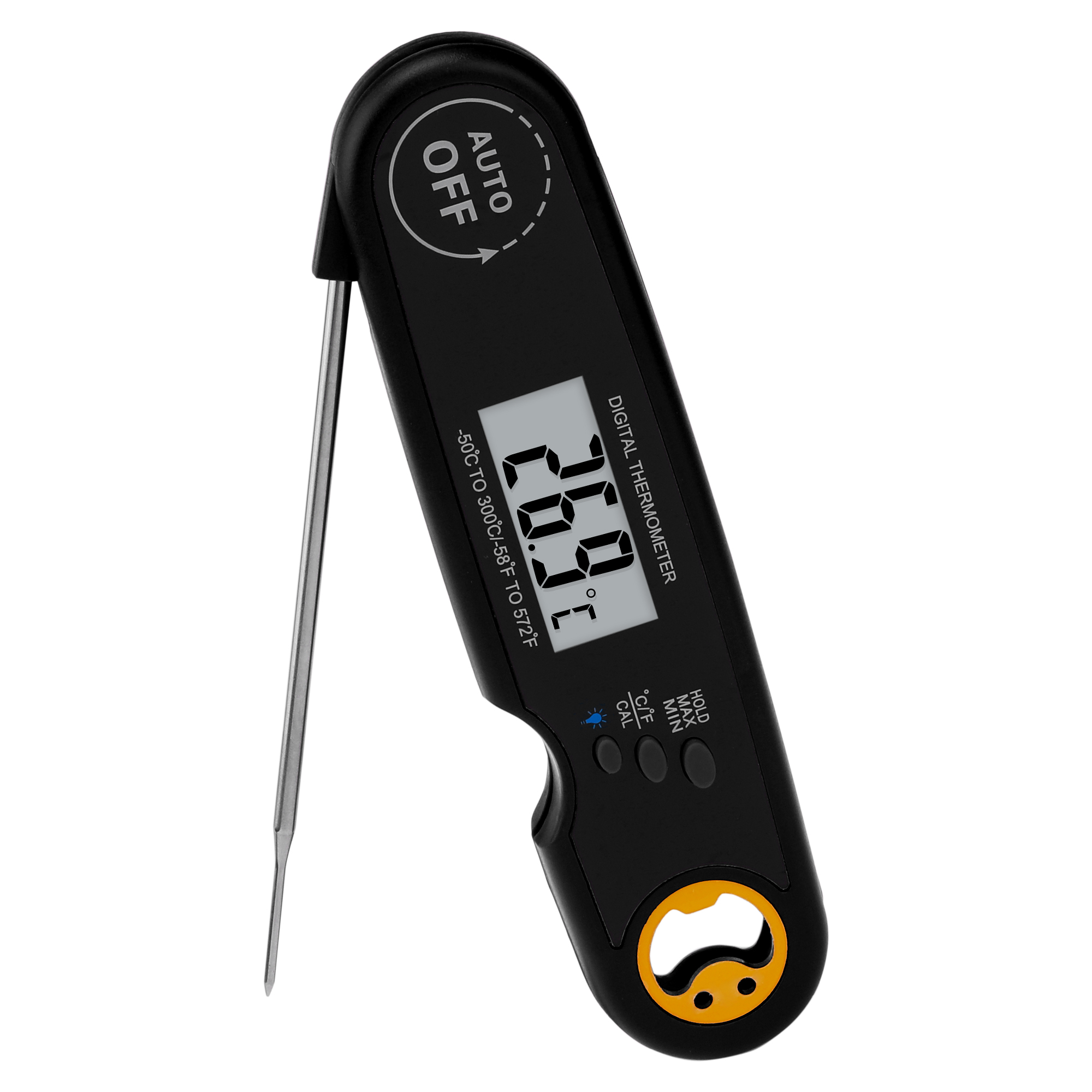 Unique Bargains Strong Plastic Digital Meat Thermometer Black 7.3x2x1 in