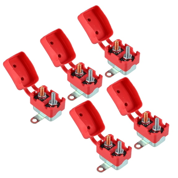Unique Bargains Stud Circuit Breakers with Crosswise Bracket for Car Truck RV Boat Durable 25A DC 12V-24V 5 Pcs