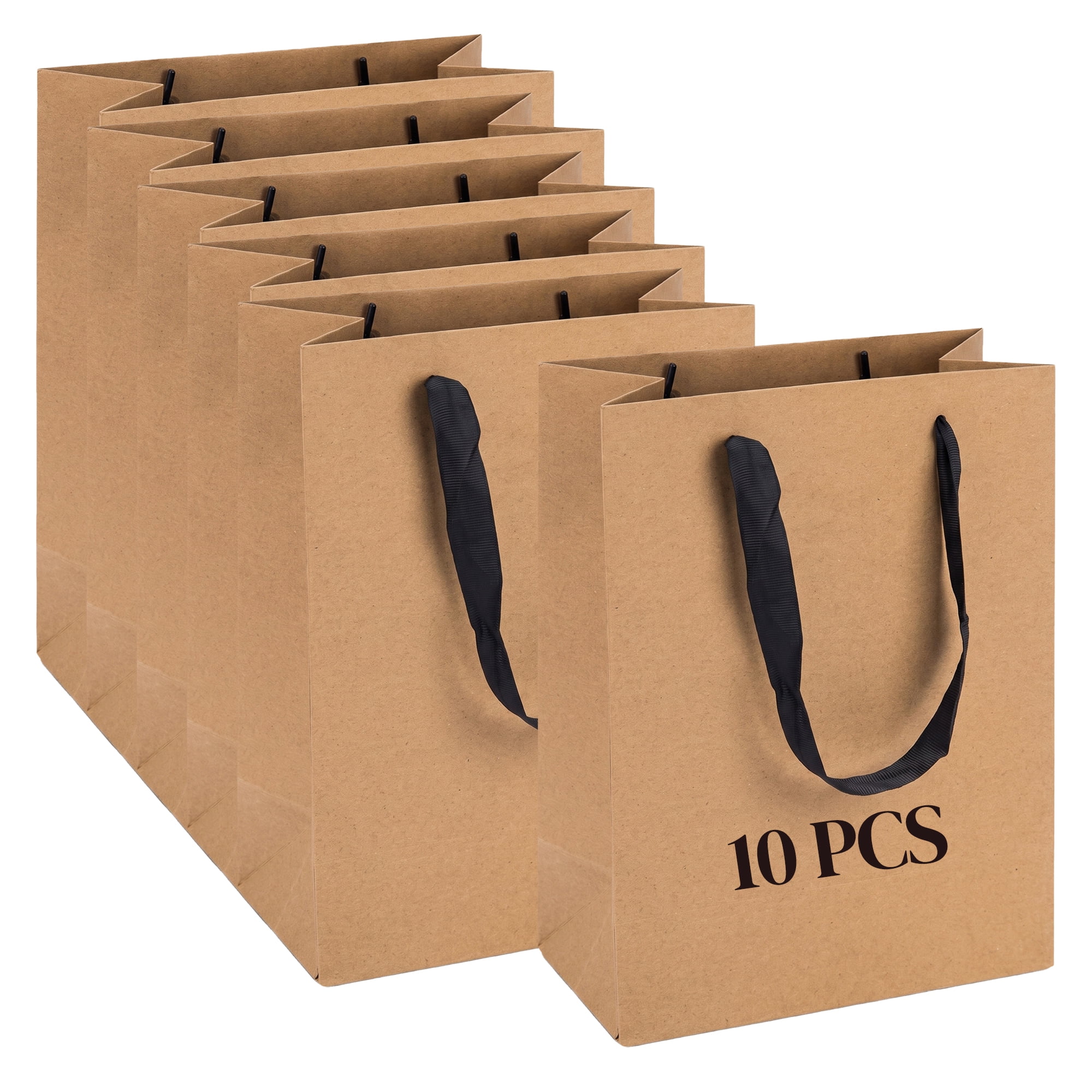 Unique Bargains Sturdy Thick Horizontal Paper Gift Bags Brown 8.3" x 4.3" x 10.6"