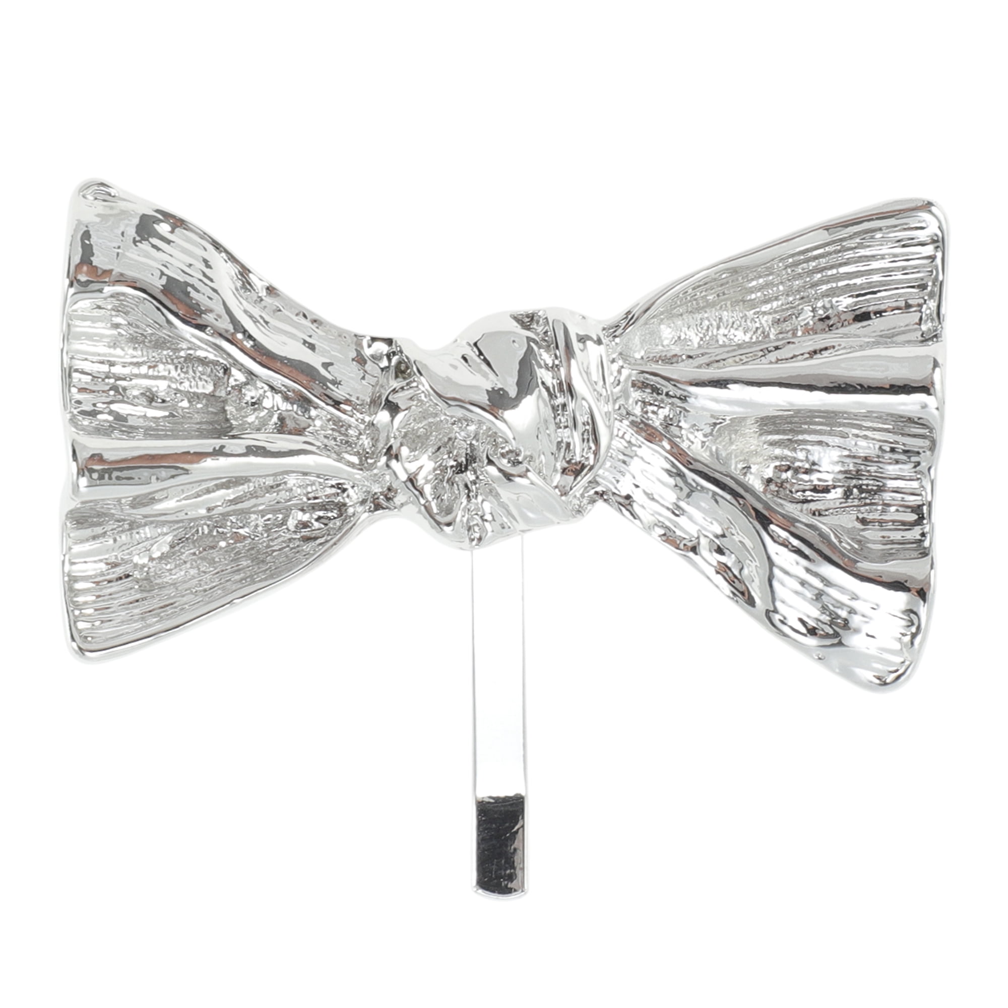 Unique Bargains Stylish Bow Ponytail Buckle Hair Clip for Women 1 Pc Silver Tone