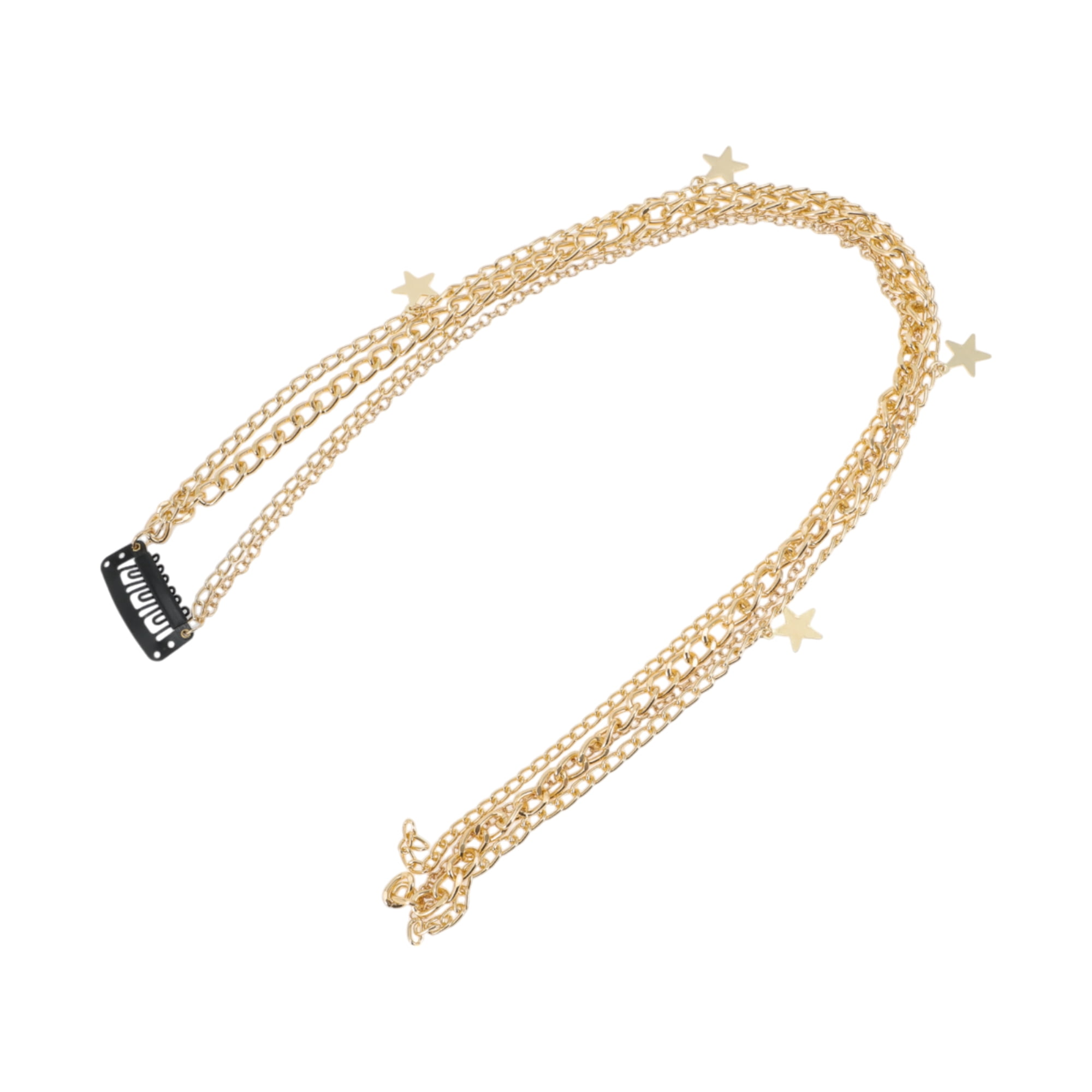 Unique Bargains Stylish Fashion Braided Hair Chain 1Pc for Elegant Looks Gold Tone