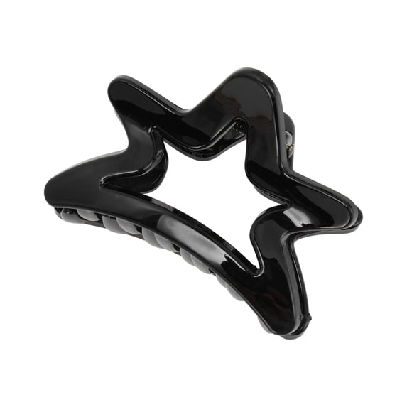 Unique Bargains Stylish Five-pointed Star Hair Clip for All Occasions Bright Black