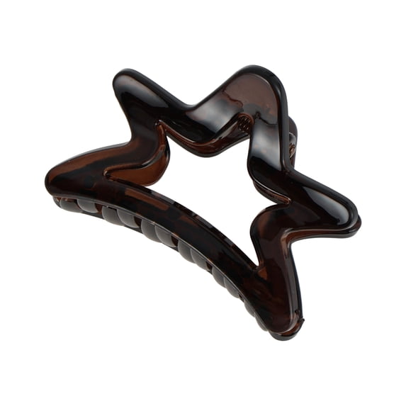 Unique Bargains Stylish Five-pointed Star Hair Clip for All Occasions Transparent Black