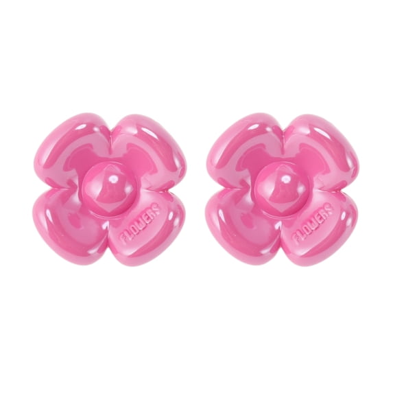 Unique Bargains Stylish Flower Shoelace Charms 1 Pair Rose Red