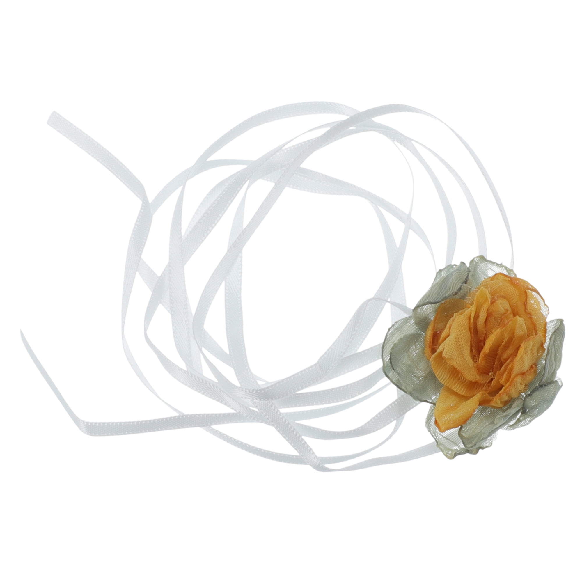 Unique Bargains Stylish Flowers Choker Necklace Yellow, Green