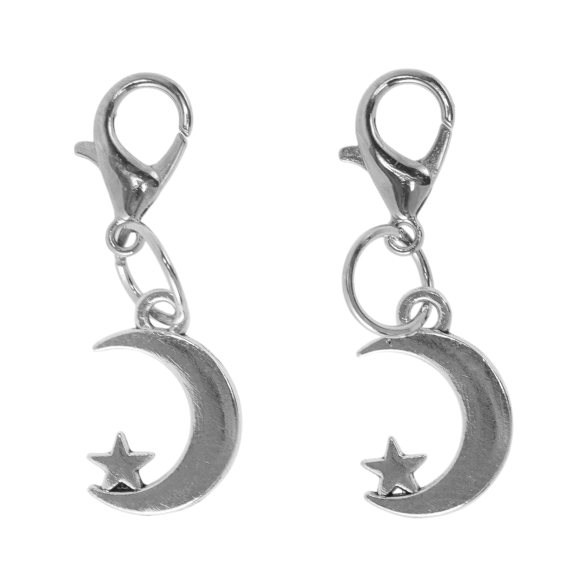 Unique Bargains Stylish Gemstone Lock Shoelace Charms 1Pair Star & Moon
