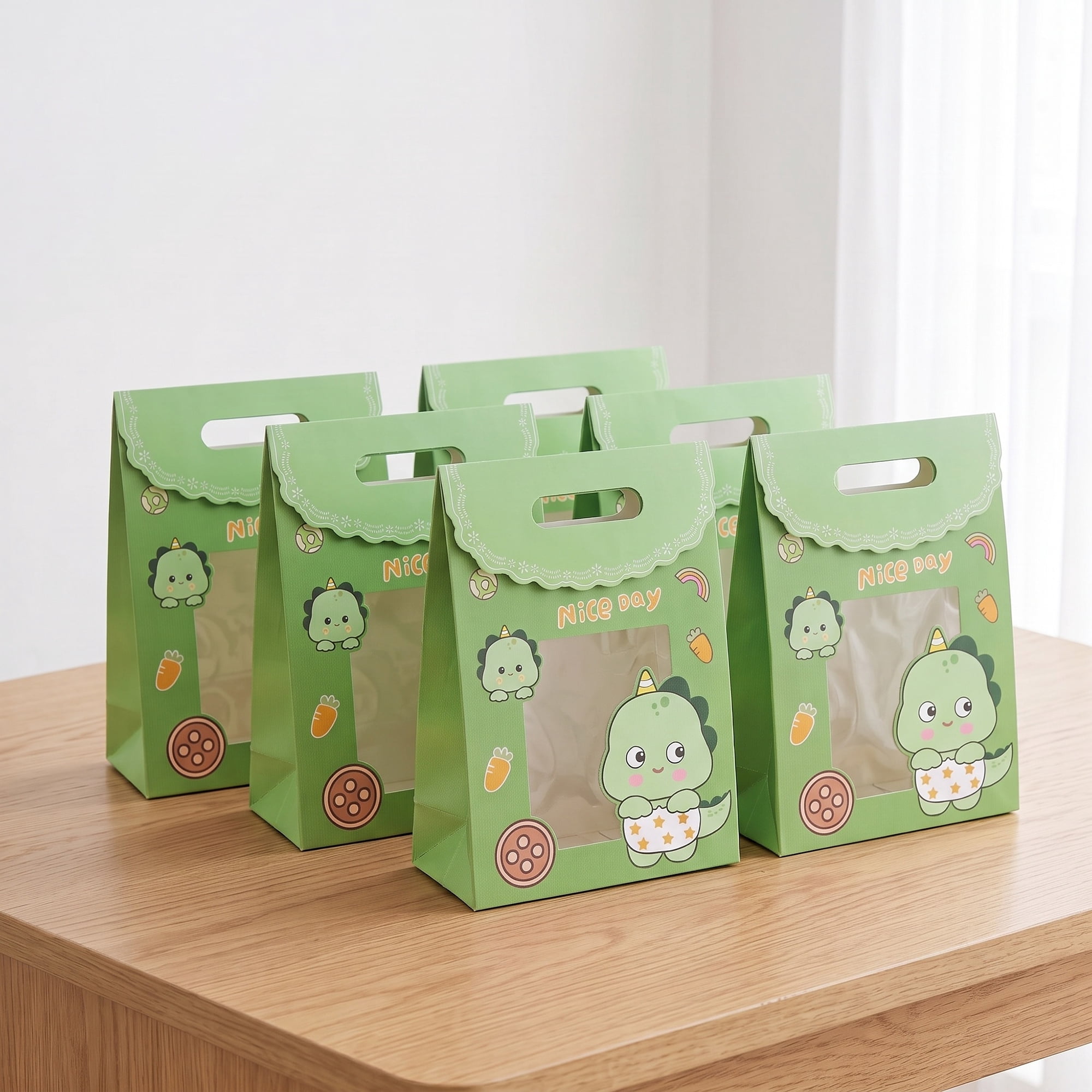 Unique Bargains Stylish Gift Bags with Comfortable Handles Green 7.5" x 3.5" x 10.6"