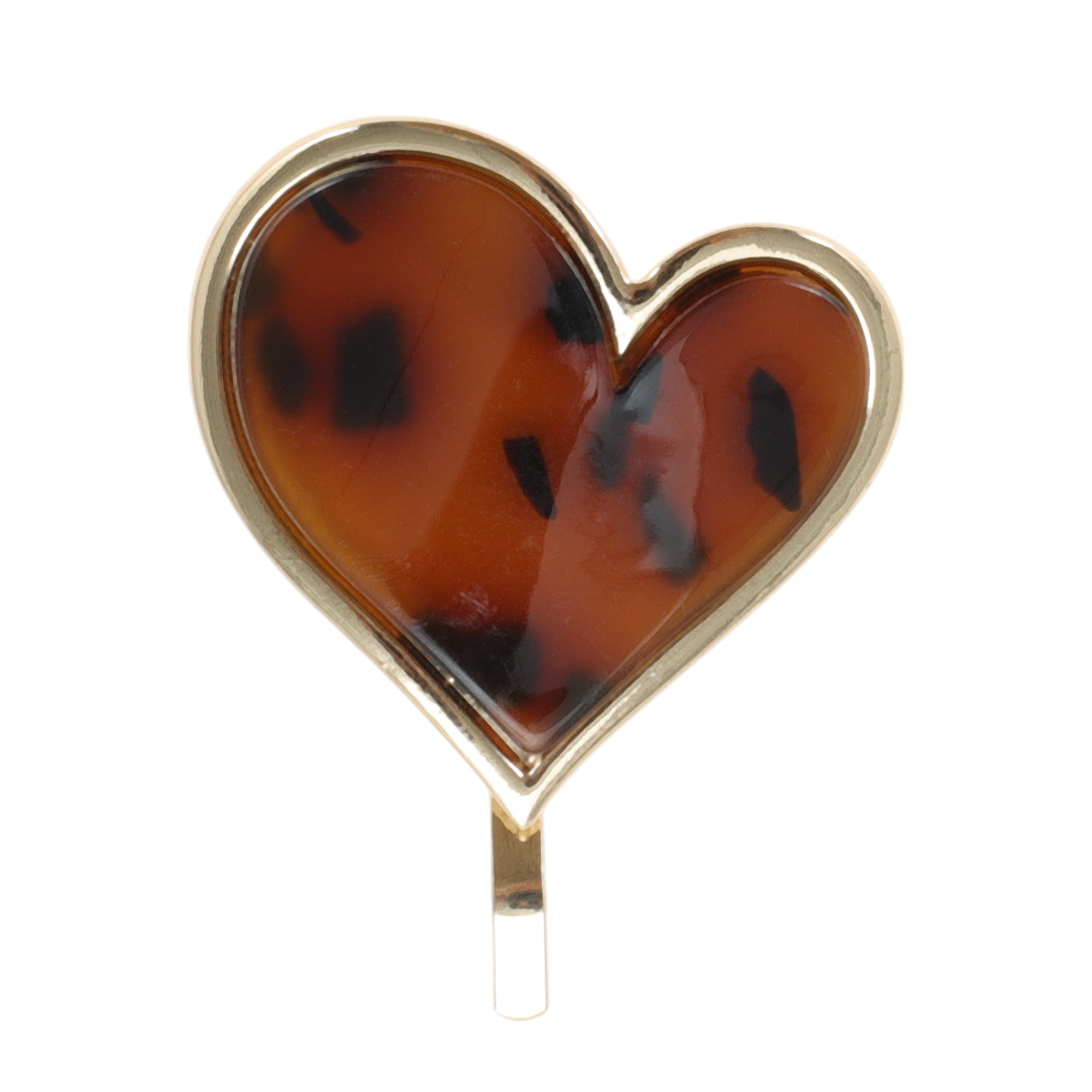 Unique Bargains Stylish Heart Design Ponytail Buckle Hair Clip Brown