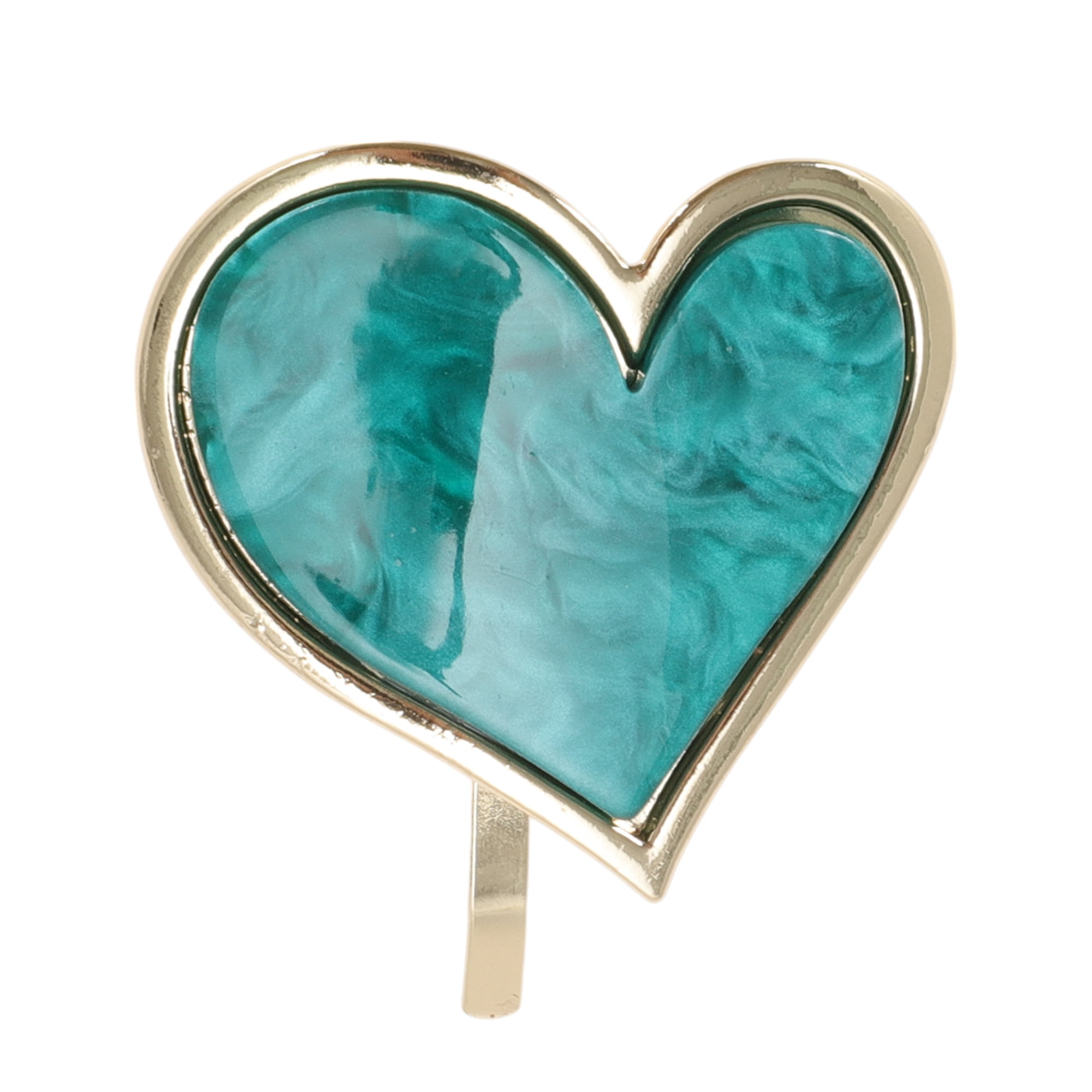 Unique Bargains Stylish Heart Design Ponytail Buckle Hair Clip Green