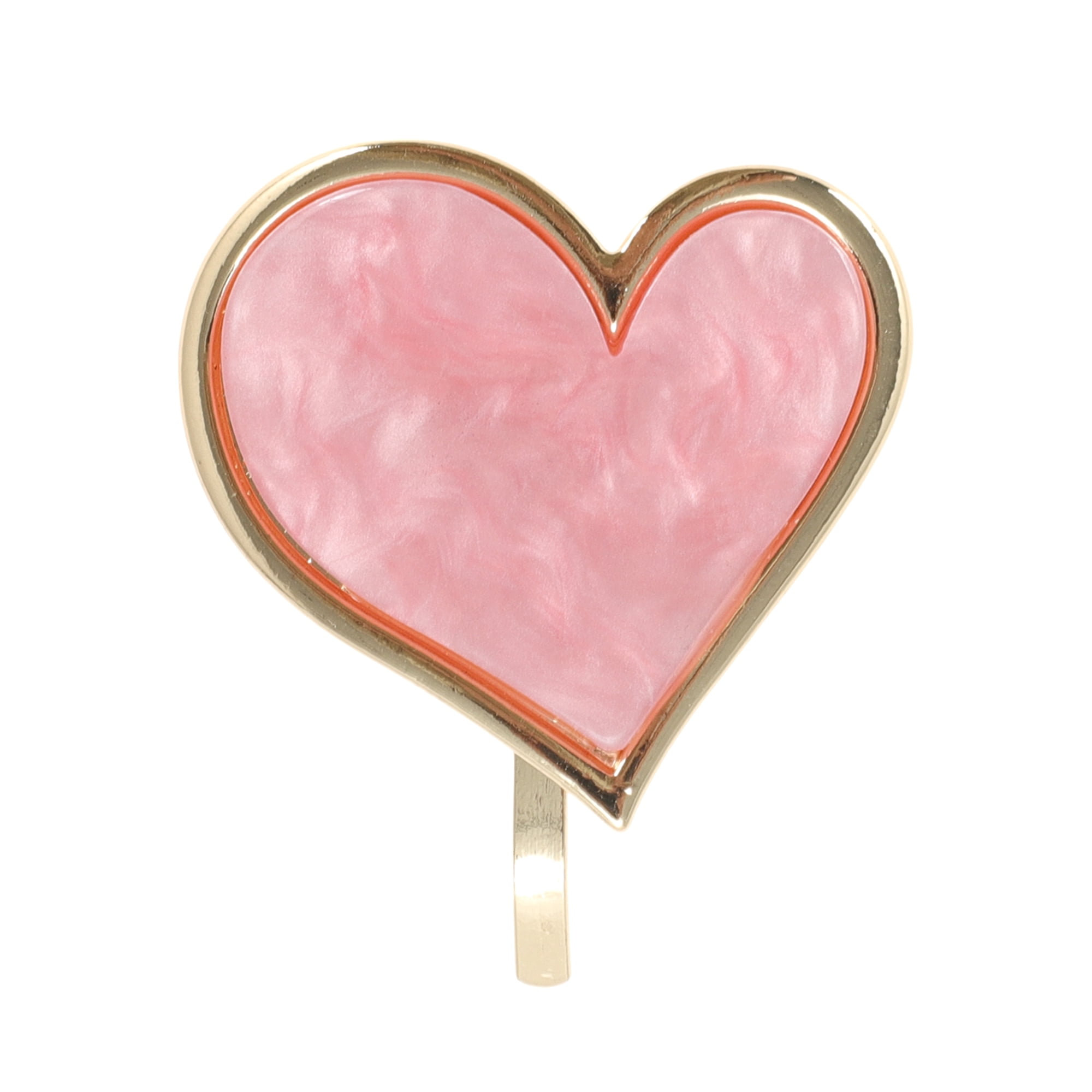 Unique Bargains Stylish Heart Design Ponytail Buckle Hair Clip Pink