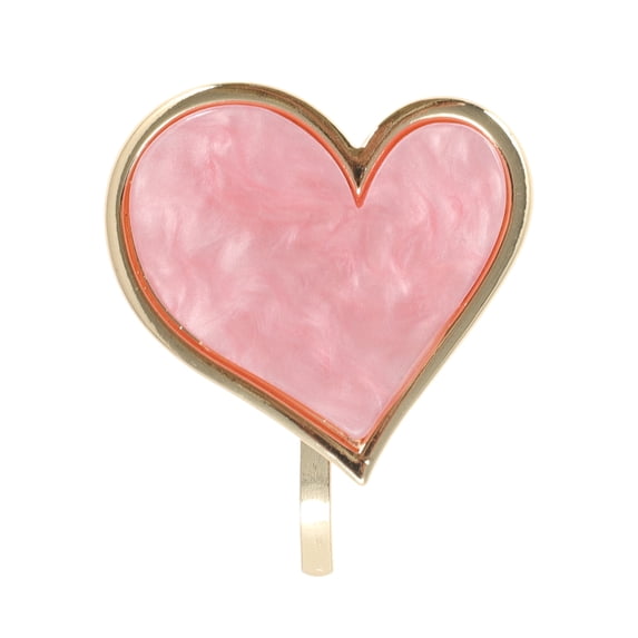 Unique Bargains Stylish Heart Design Ponytail Buckle Hair Clip Pink