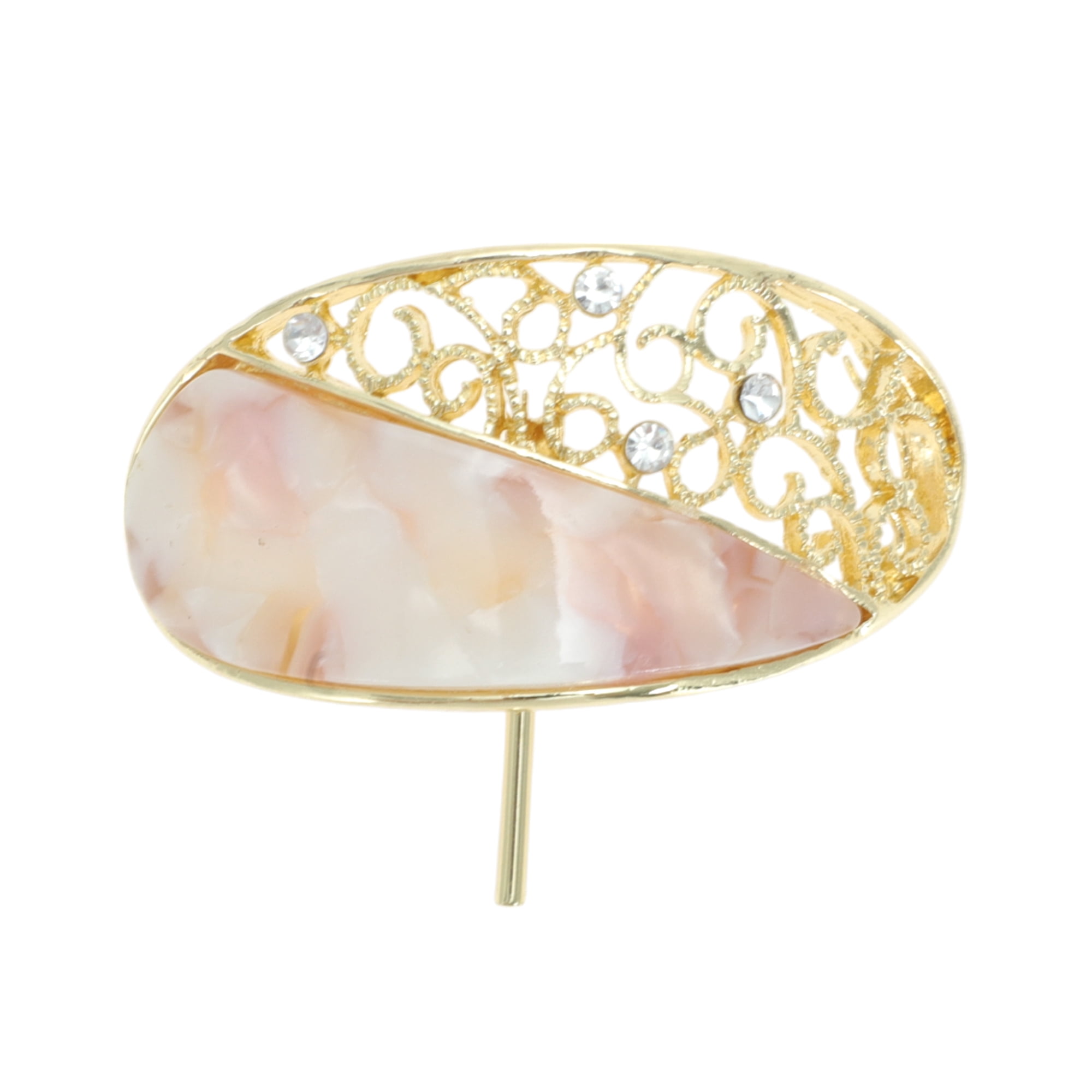 Unique Bargains Stylish Hollow Ponytail Buckle Hair Clip for Women 1 Pc Gold Tone, Pink
