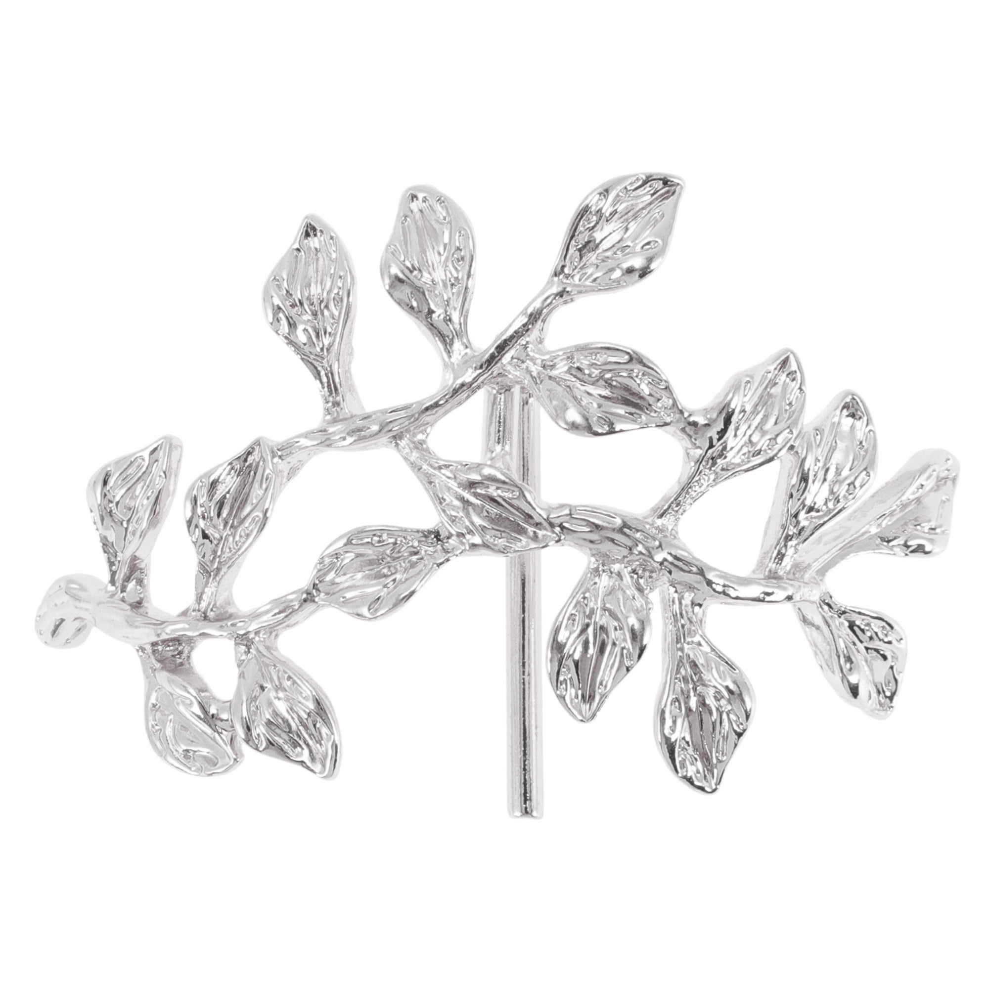 Unique Bargains Stylish Leaf Ponytail Buckle Hair Clip for Women 1 Pc Silver Tone