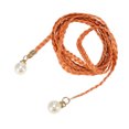 thumbnail image 1 of Unique Bargains Stylish Pearl Braiding Woven Rope Belt for Fashionable Outfits 1 Pc Orange, 1 of 6