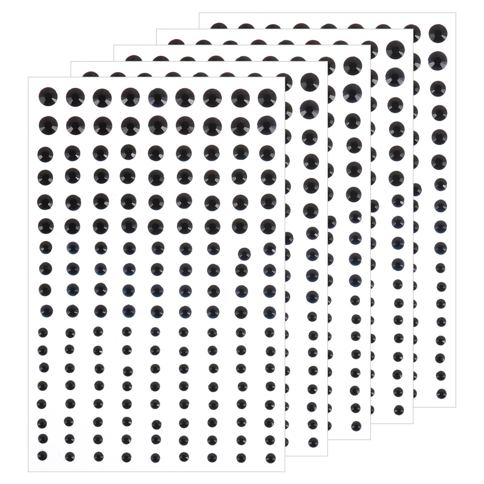 Unique Bargains Stylish Rhinestone Stickers Self Adhesive Acrylic Bling Face Gems Black
