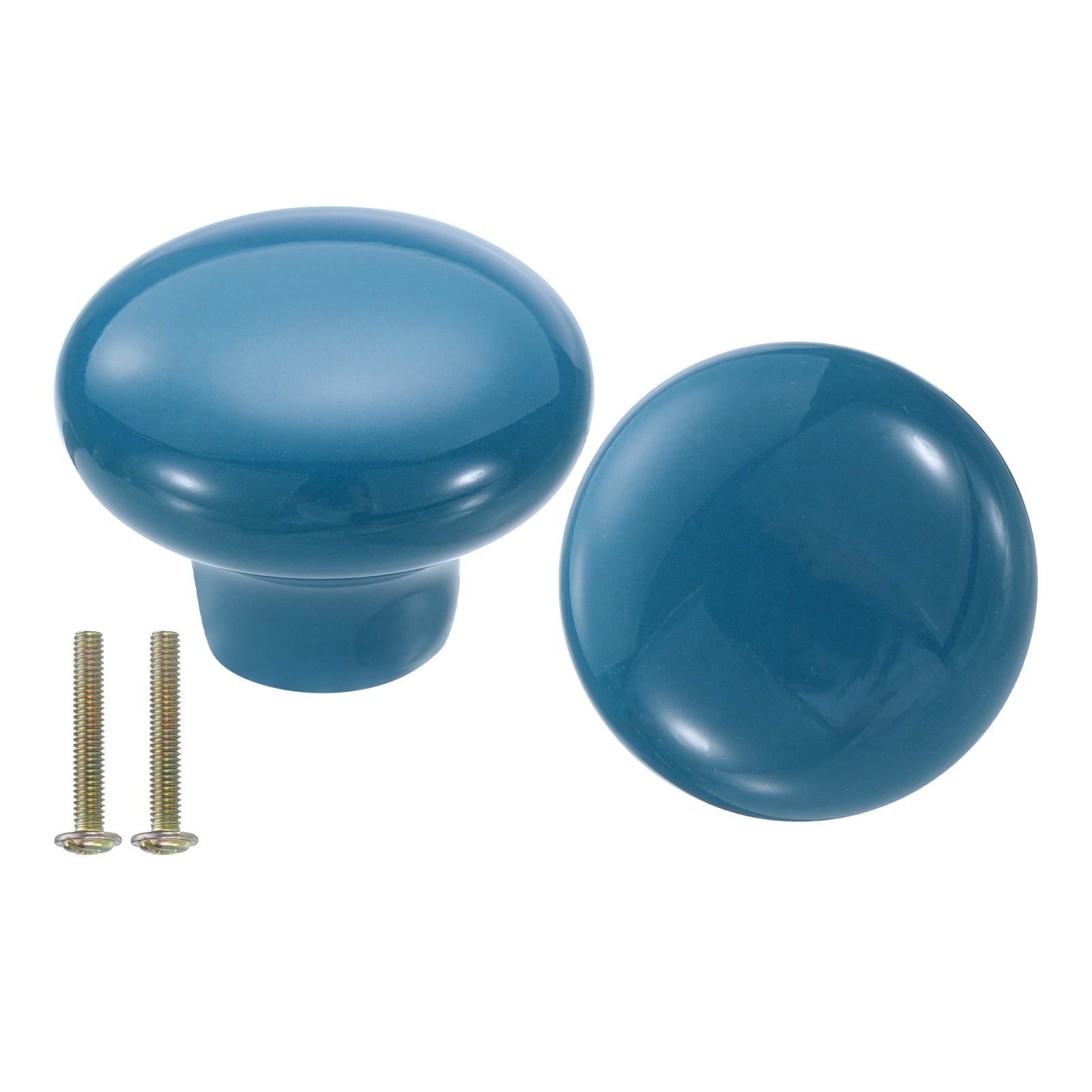 Unique Bargains Stylish Round Ceramic Drawer Knobs for Home Furniture Blue