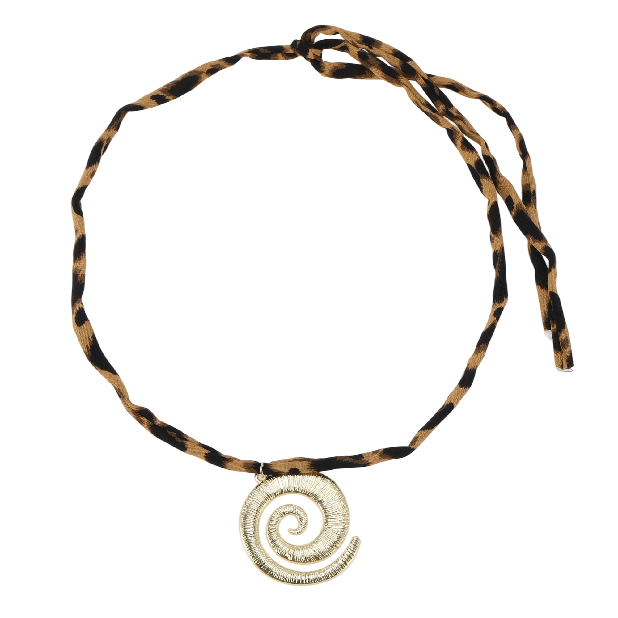 Unique Bargains Stylish Scarf Necklace with Charm Adjustable Tie 1 Pc [Seashell]
