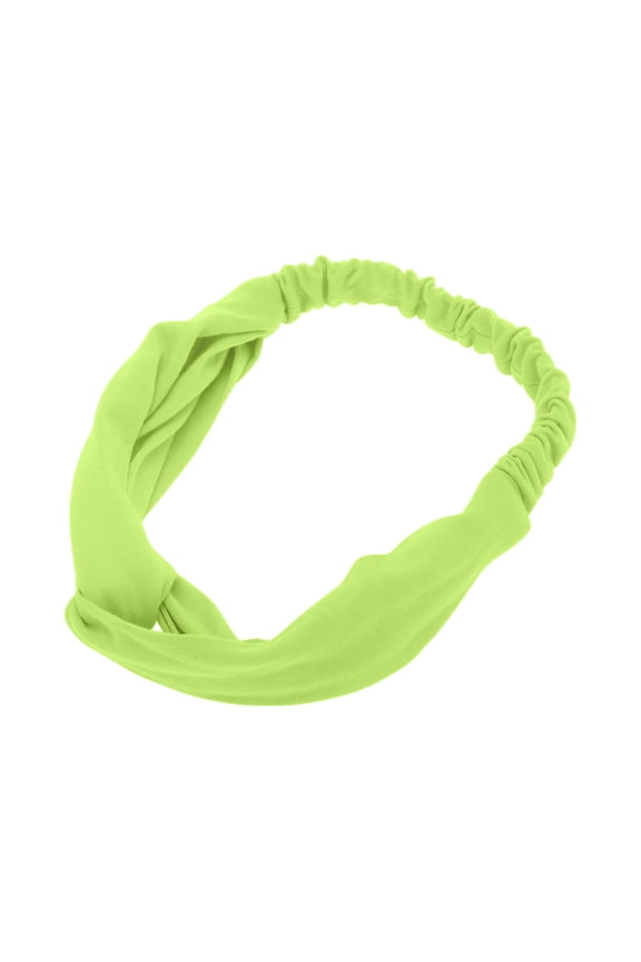 Stylish Simple Solid Elastic Cross Headwrap Fluorescent Green