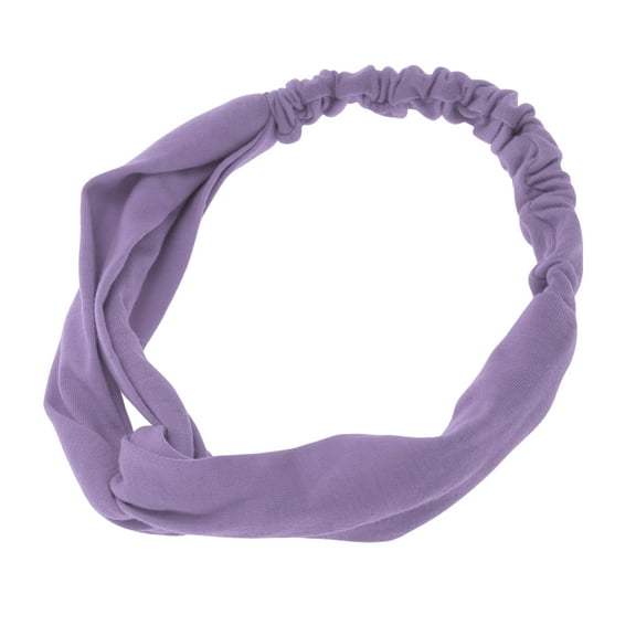 Unique Bargains Stylish Simple Solid Elastic Cross Headwrap Purple