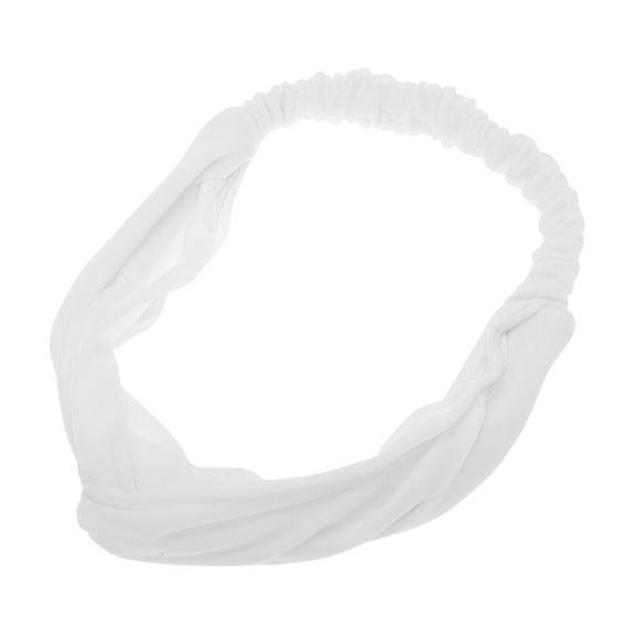 Unique Bargains Stylish Simple Solid Elastic Cross Headwrap White