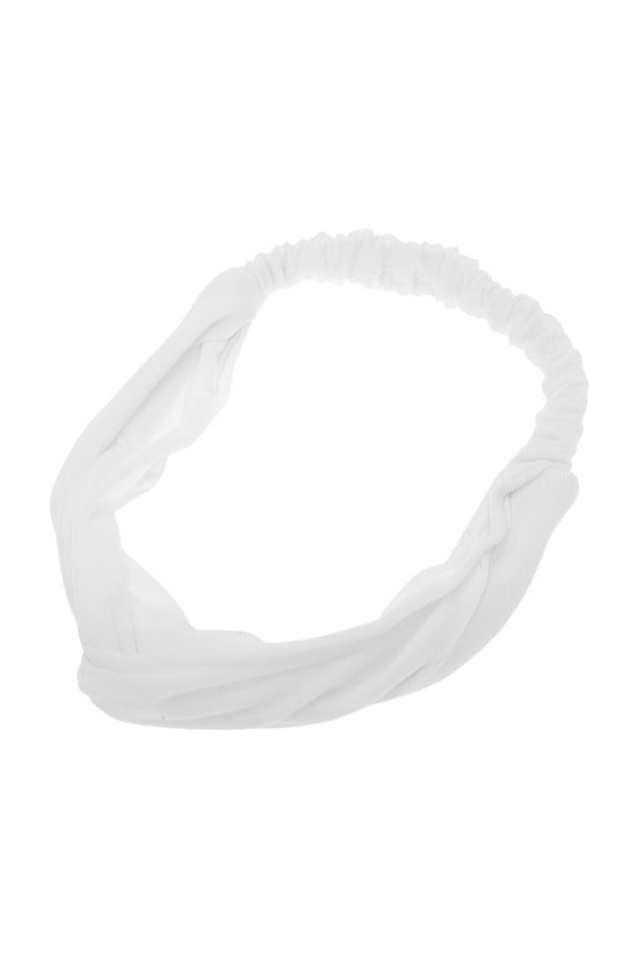Stylish Simple Solid Elastic Cross Headwrap White