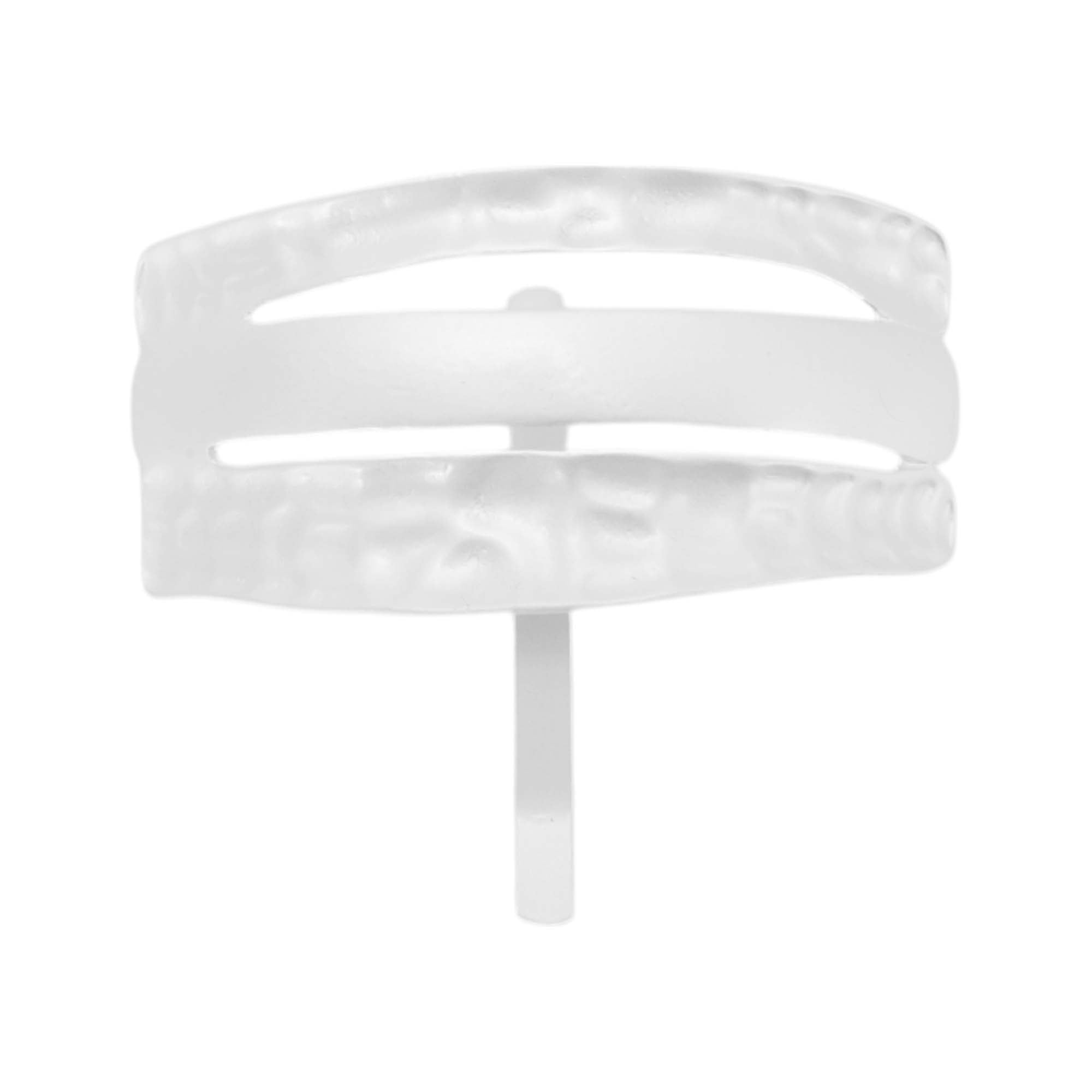 Unique Bargains Stylish Texture Ponytail Buckle Hair Clip Silver Tone, White