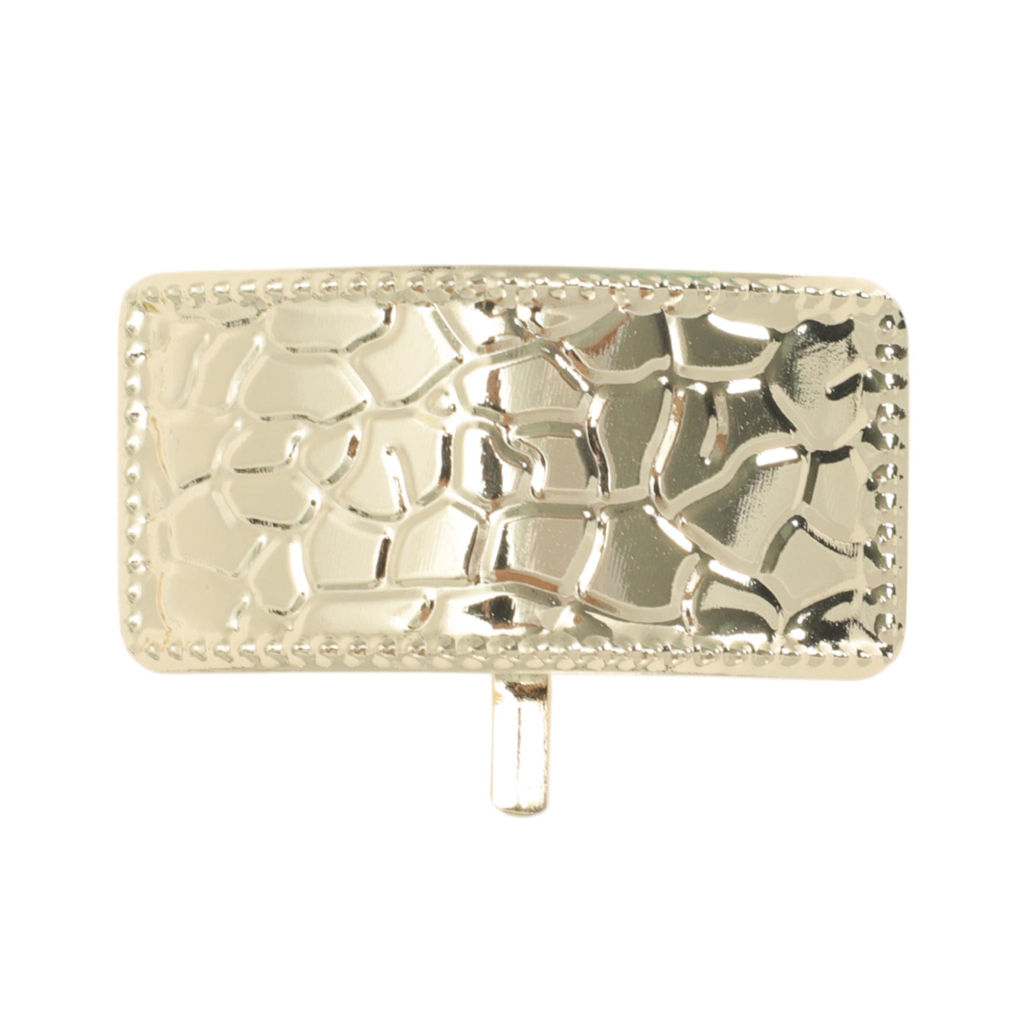 Unique Bargains Stylish Texture Rectangular Ponytail Buckle Hair Clip Gold Tone