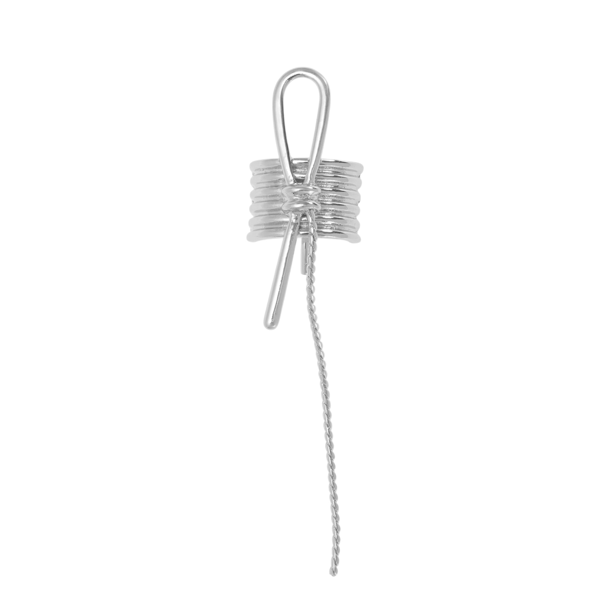 Unique Bargains Stylish Tie Chain Ponytail Buckle Hair Clip for Women 1 Pc Silver Tone