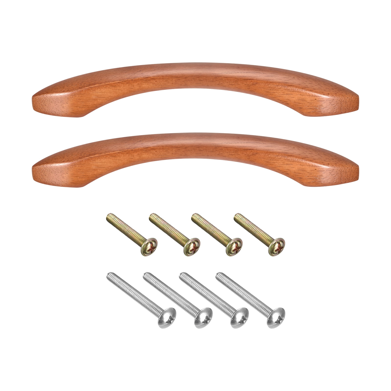 Unique Bargains Stylish Wooden Drawer Pulls for Kitchen Cupboards Furniture Brown 6.69"L