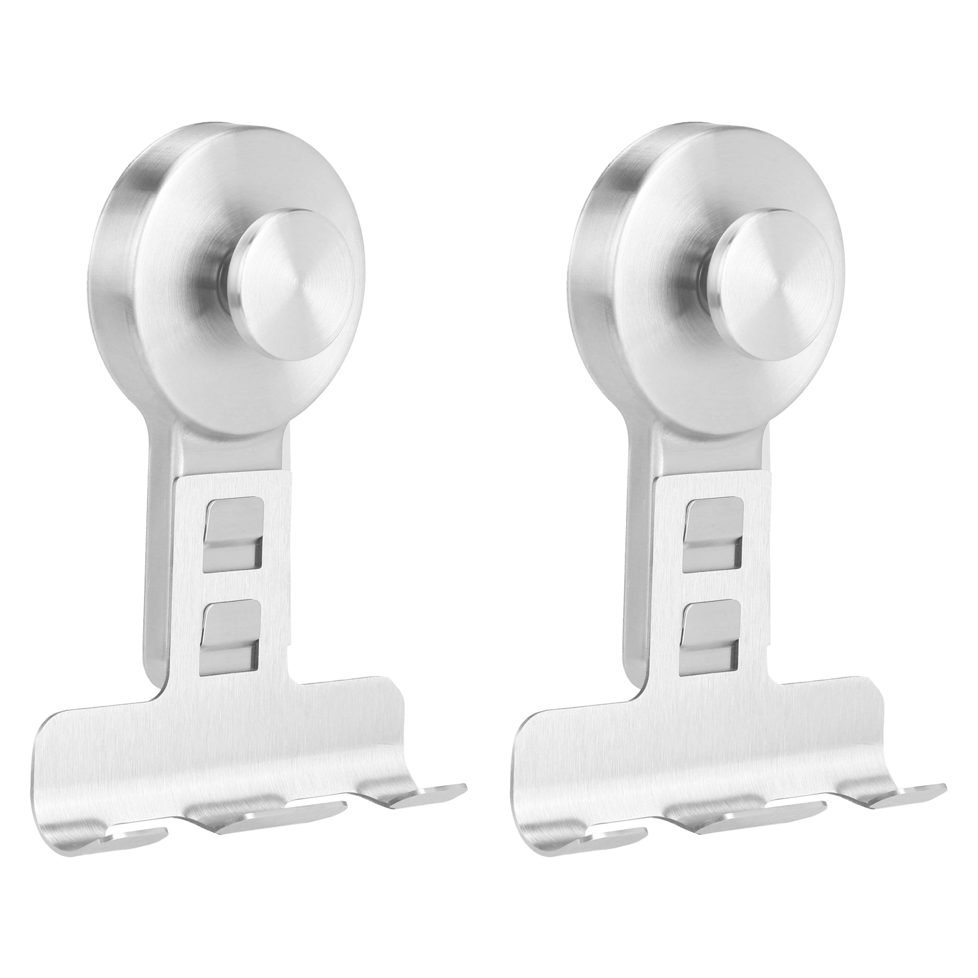 Unique Bargains Suction Cup Hooks for Shower 2-Pack Wall Hooks for Hanging Silver1