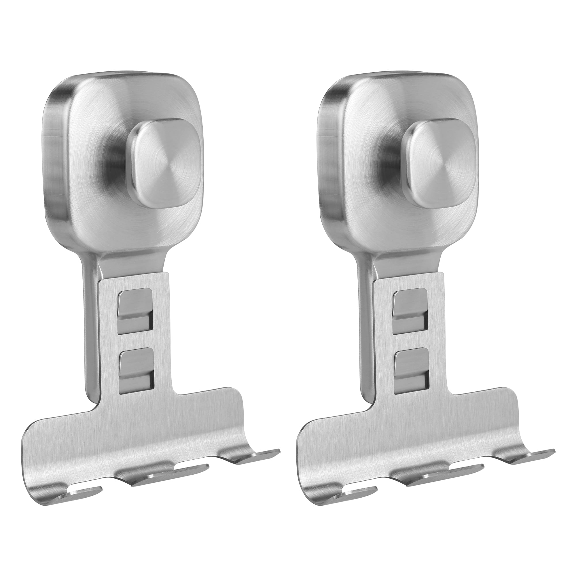 Unique Bargains Suction Cup Hooks for Shower 2-Pack Wall Hooks for Hanging Silver2