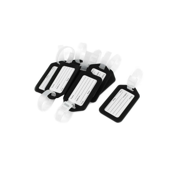 Unique Bargains Suitcase Travel Name Info Luggage Tags Hard Plastic Black 10pcs