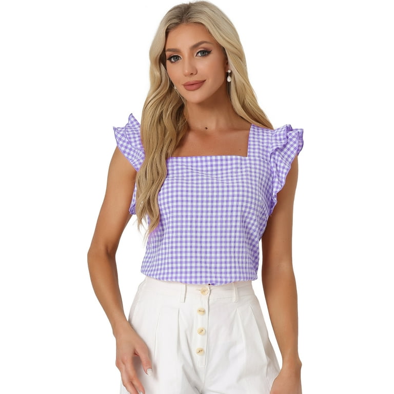 Cute gingham tops sale