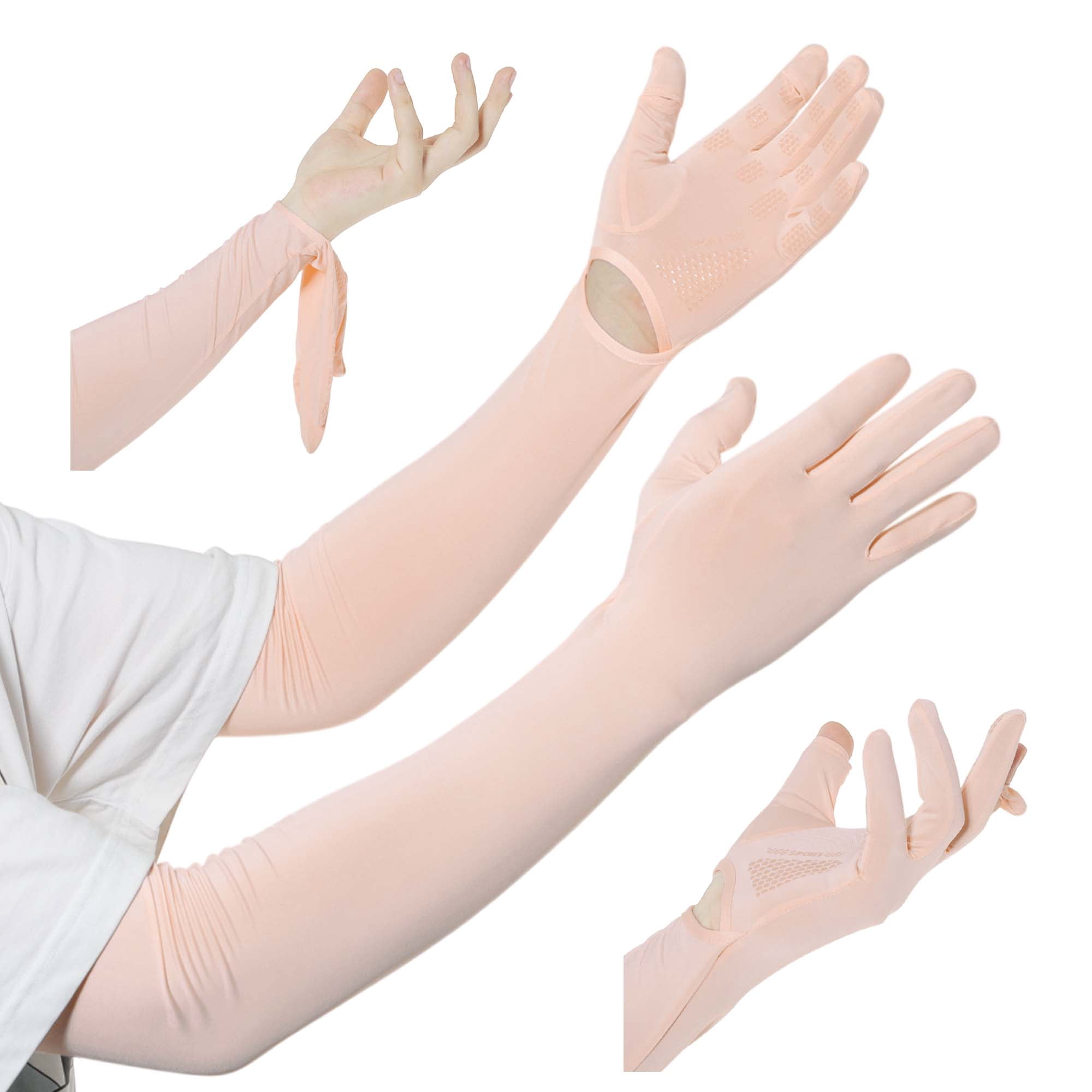 Unique Bargains Sun Protection Cooling Sleeves Compression Tattoo Cover Up Pink