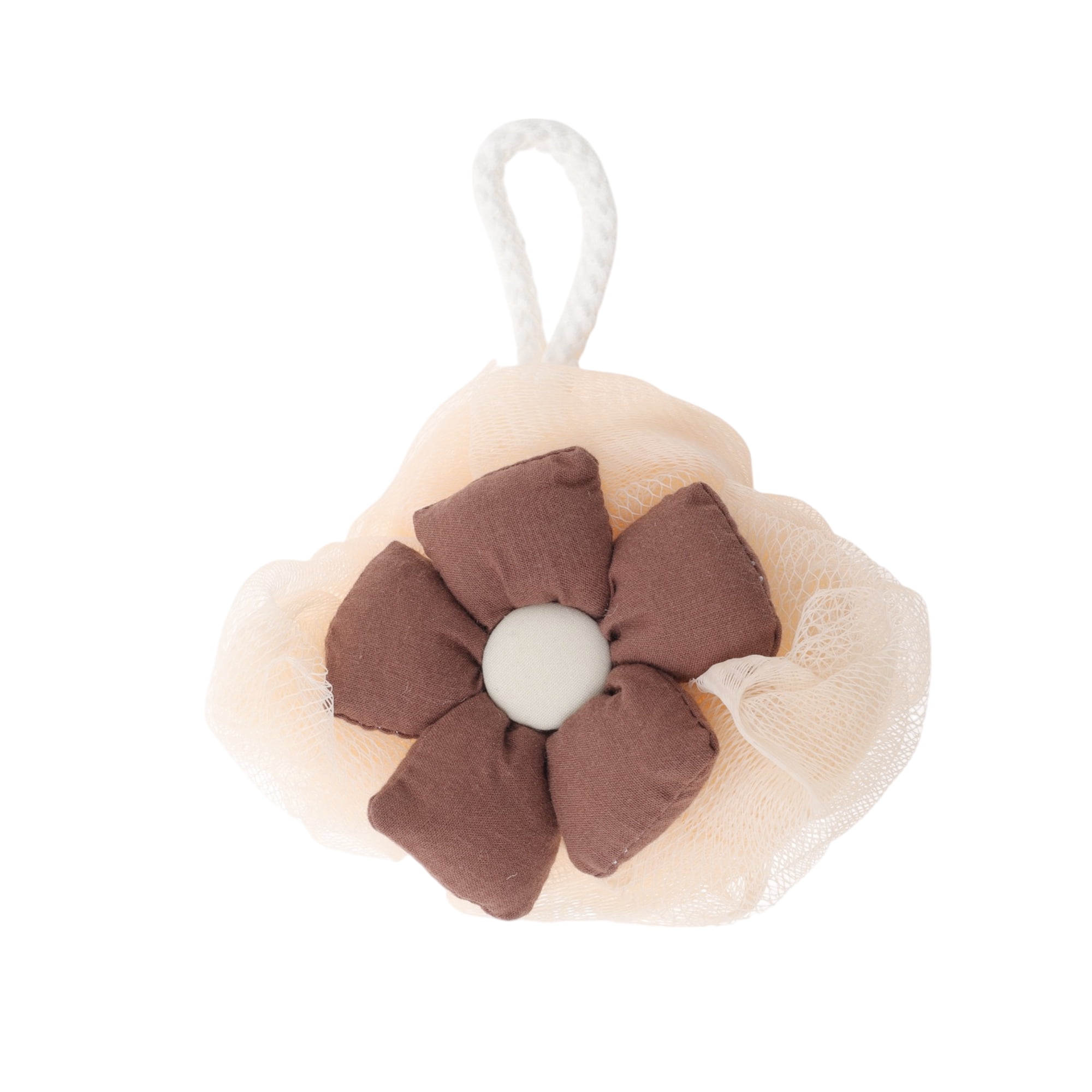 Unique Bargains Sunflowers Bath Shower Loofah Sponge 1 Pc Coffee Color