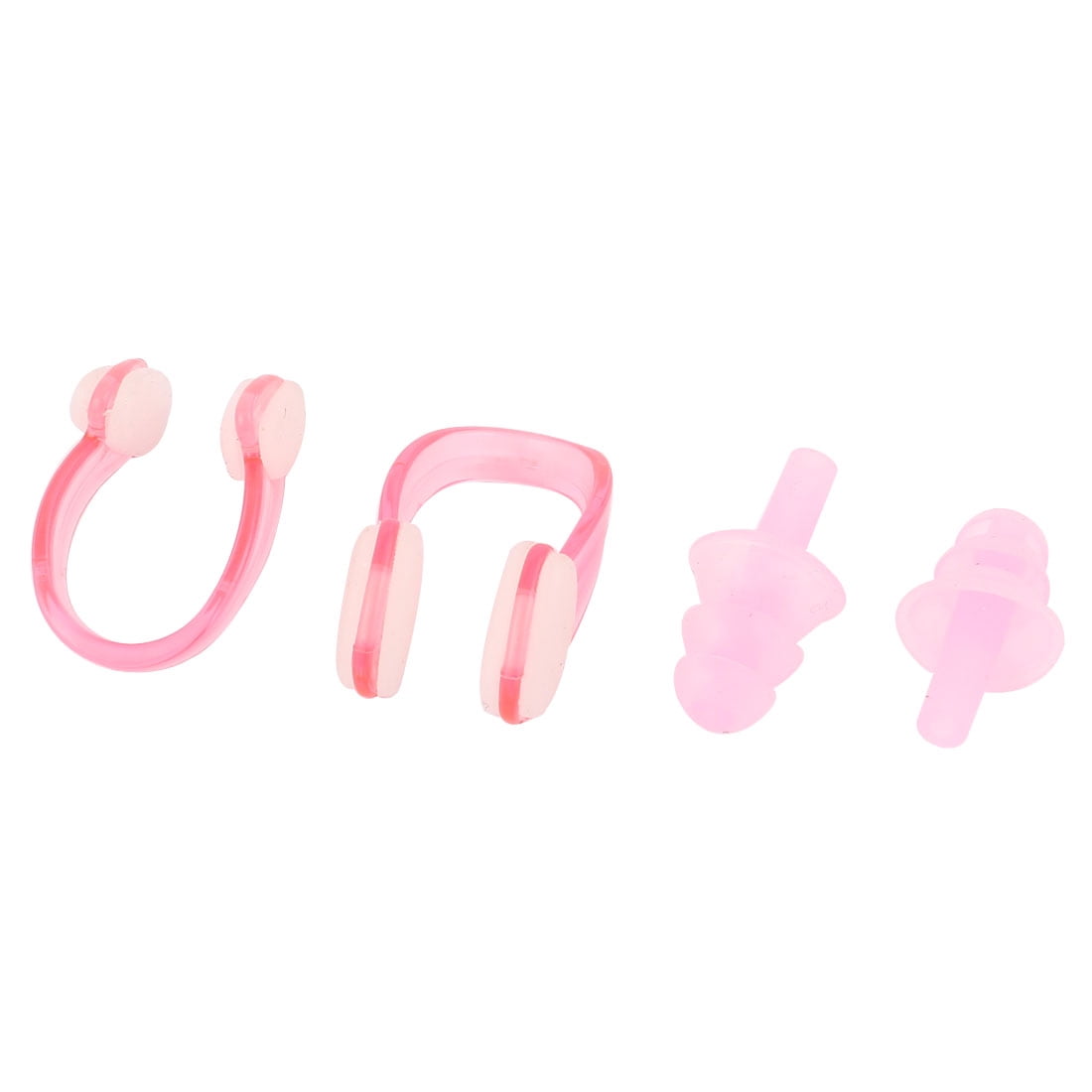 Unique Bargains Swim Swimming Water Sport Guard Protector Nose Clip Pink 2pcs w Earplugs