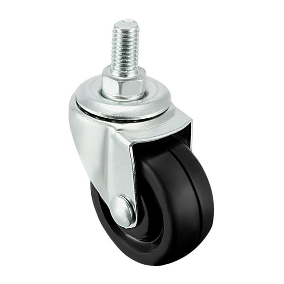 Unique Bargains Swivel Casters 1.5 Inch Rubber M8 x 15mm Screw Threaded Caster Wheels 10 Pcs