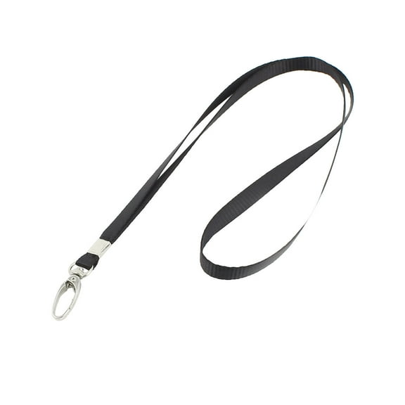 Unique Bargains Swivel Metal Clip Flat Lanyard Neck Strap Black for Working Card Holder