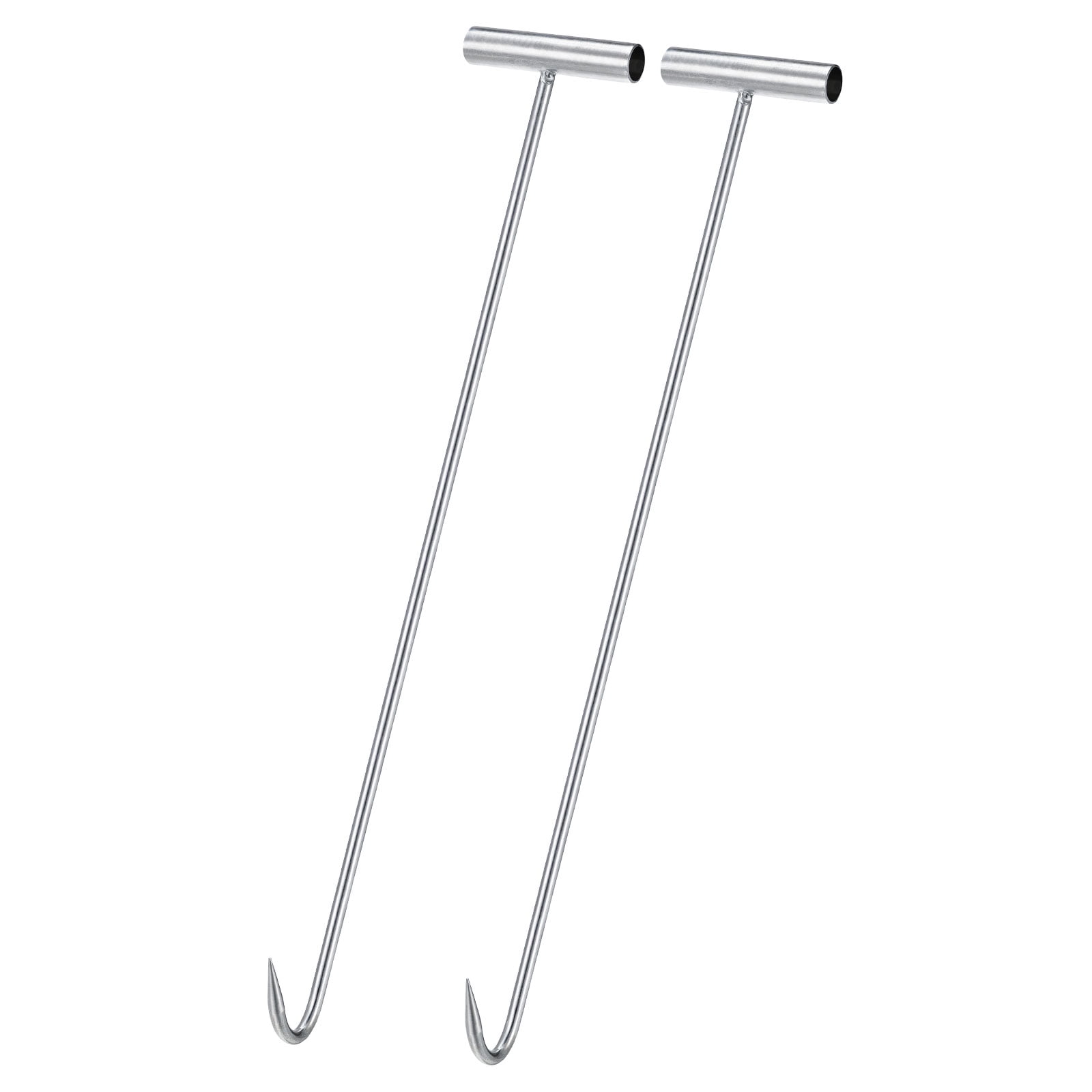Unique Bargains T-Handle Meat Boning Hook Stainless Steel T Hooks for Kitchen 23"