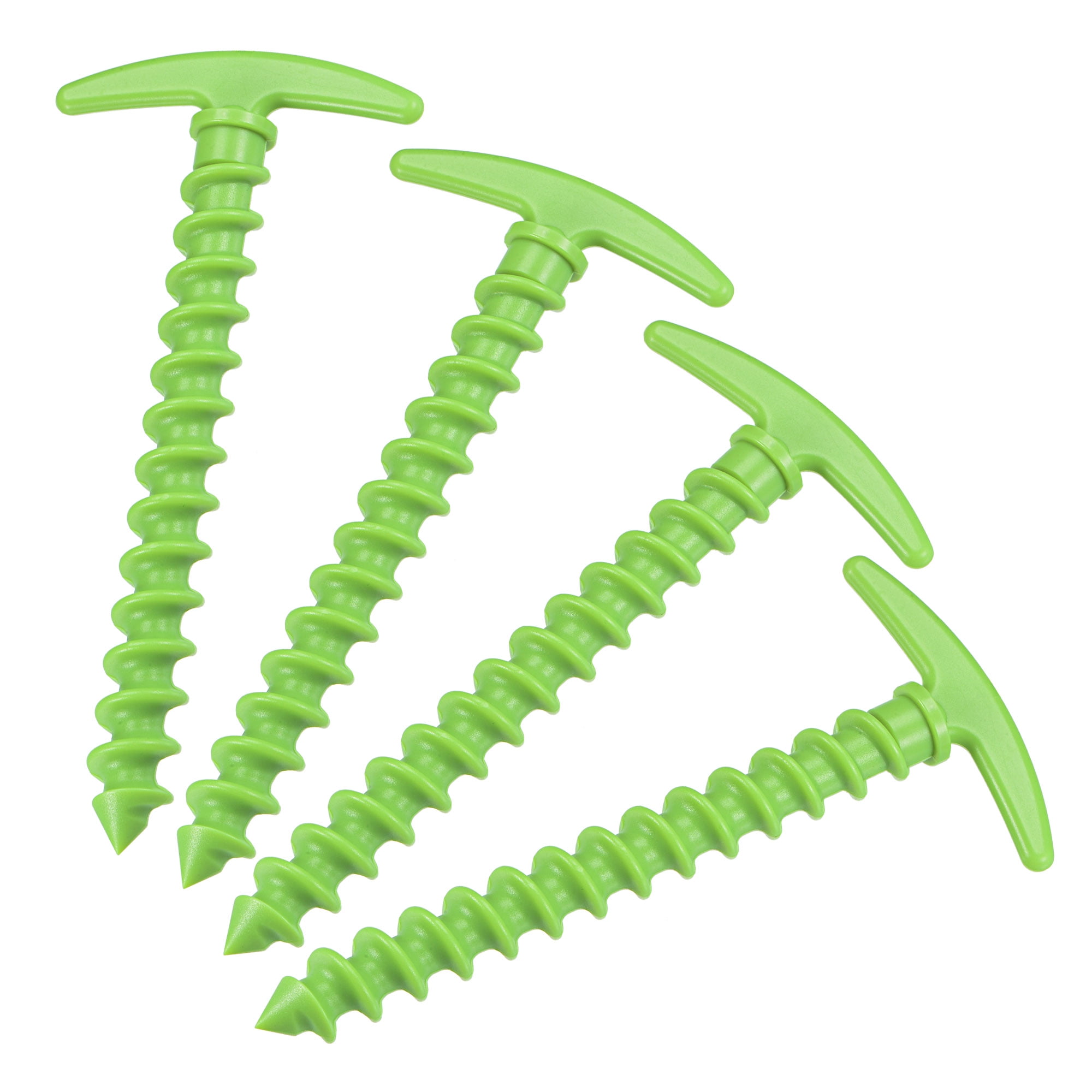 Unique Bargains T Shape Spiral Camping Tent Outdoor Stakes Plastic