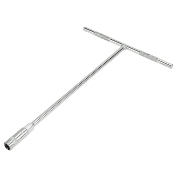 Unique Bargains T Shaped 10mm Socket Wrench Spanner Socket Remover Carbon Steel Silver Tone 1pcs