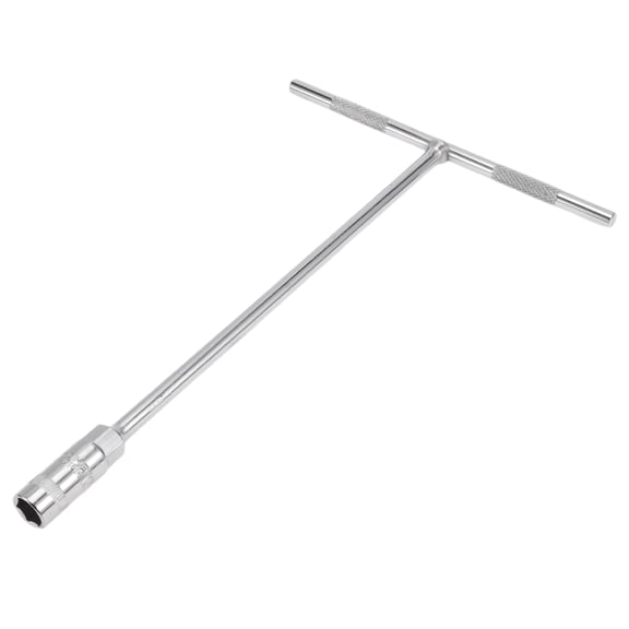 Unique Bargains T Shaped 12mm Socket Wrench Spanner Socket Remover Carbon Steel Silver Tone 1pcs